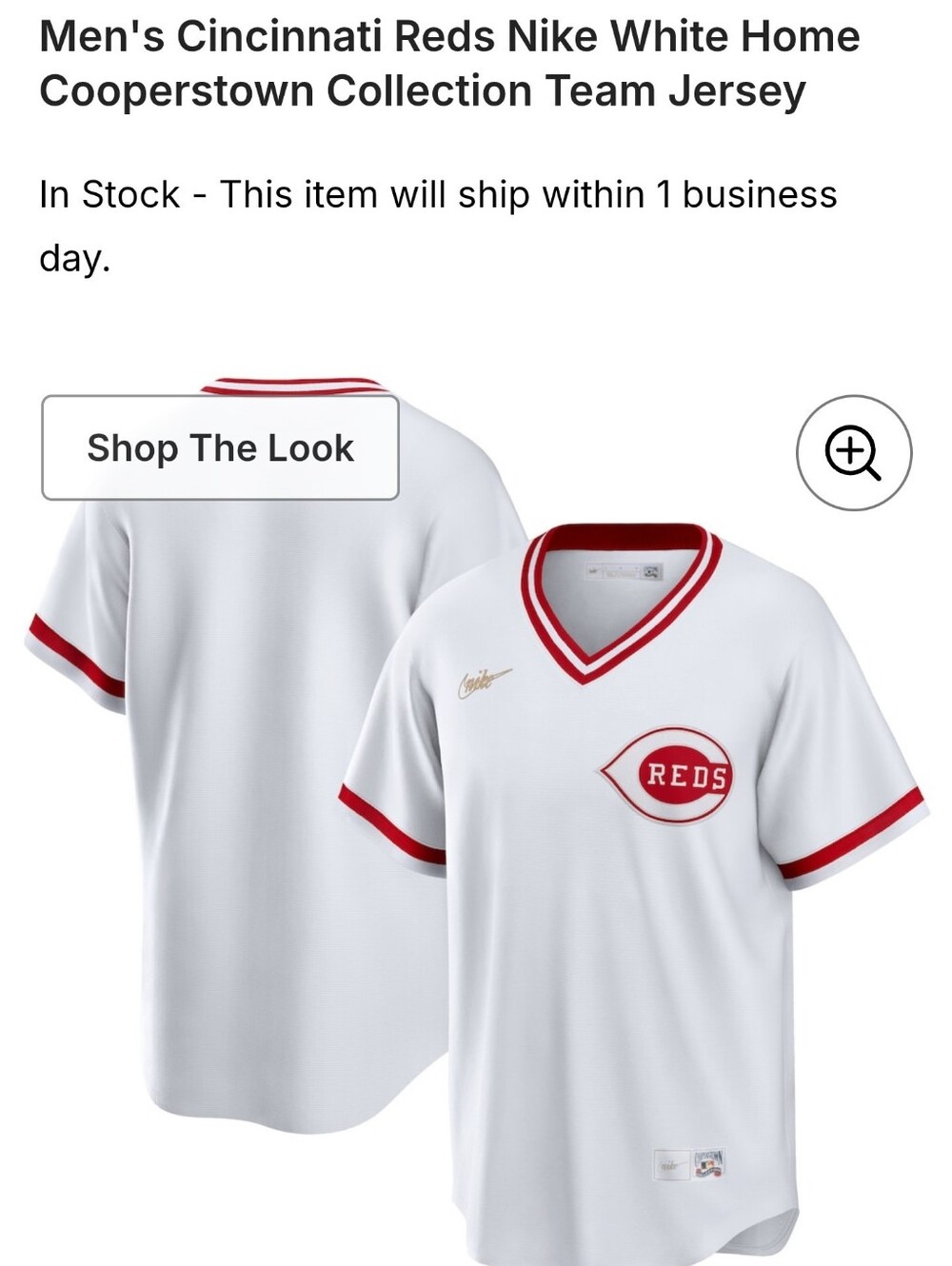 Nike Cincinnati Reds Cooperstown Collection Team Baseball Jersey